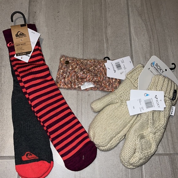 ⛸ ROXY- winter bundle set- Winterens Knitted Mittens, crew socks and head warmer - Picture 1 of 11
